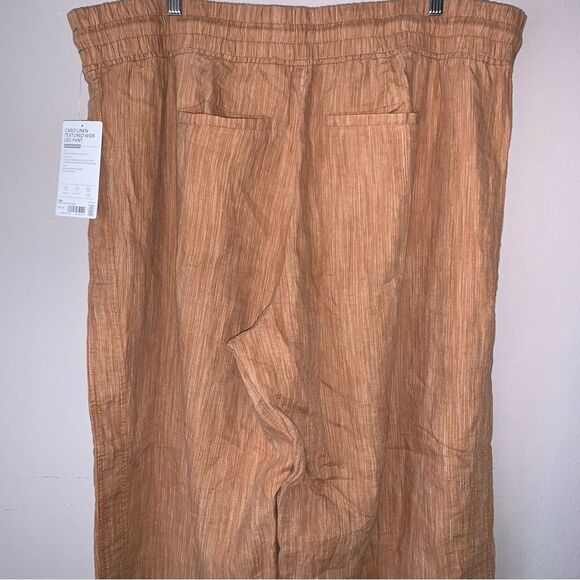 Athleta Cabo 100% Linen Textured Wide Leg Pant Size 24 - Picture 7 of 12